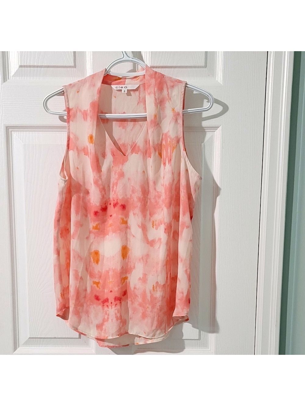 Cleo Women's Tie Dye Sleeveless Floral Top Size M